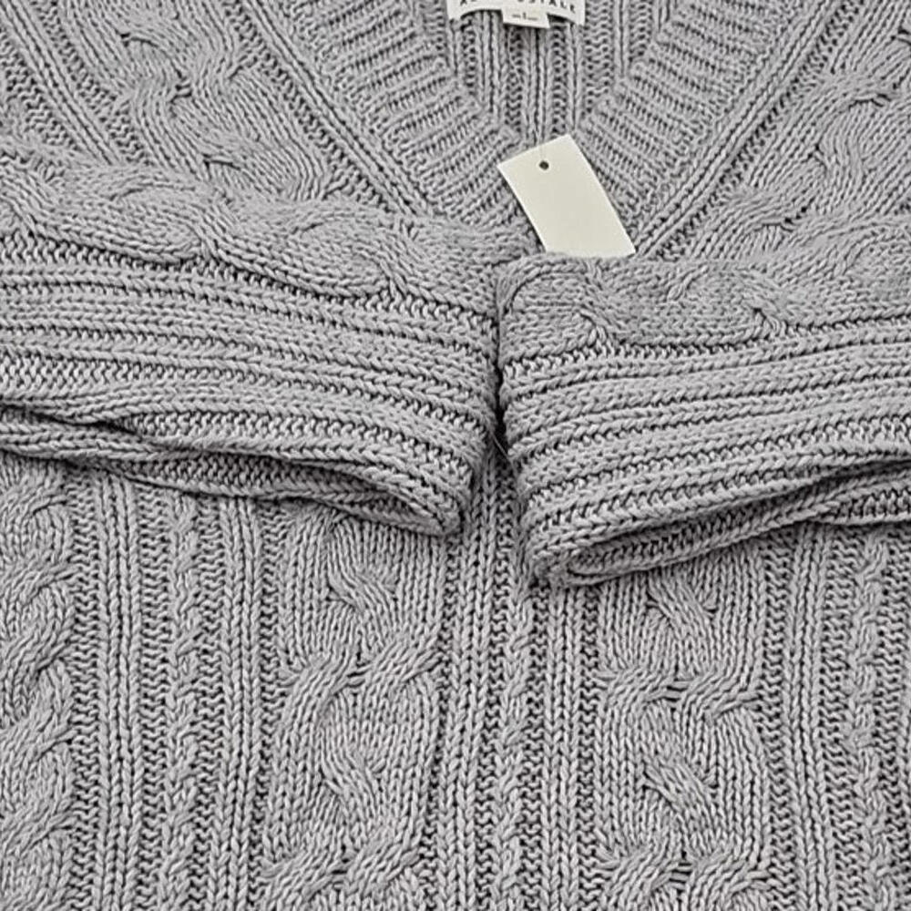NWT AEROPOSTALE Chunky V-Neck Textured Cardigan SWEATER Y2K Grey S‎ - Picture 9 of 14